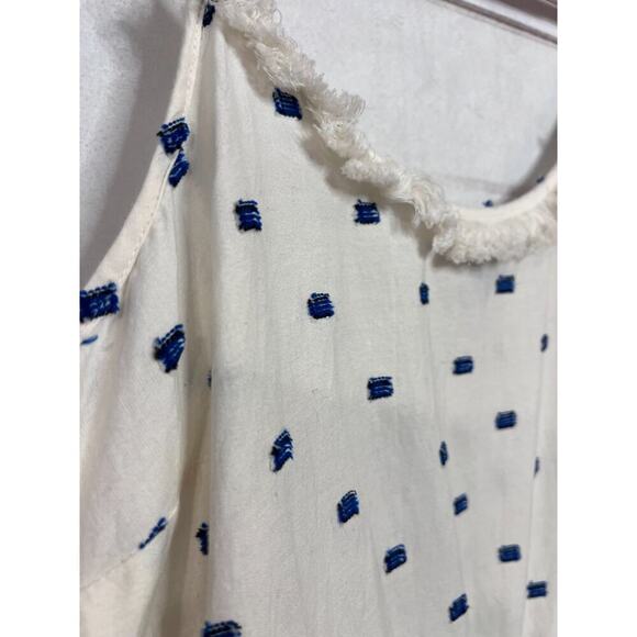 aerie romper ivory blue with tassels size med comfy cozy easy - Picture 7 of 8